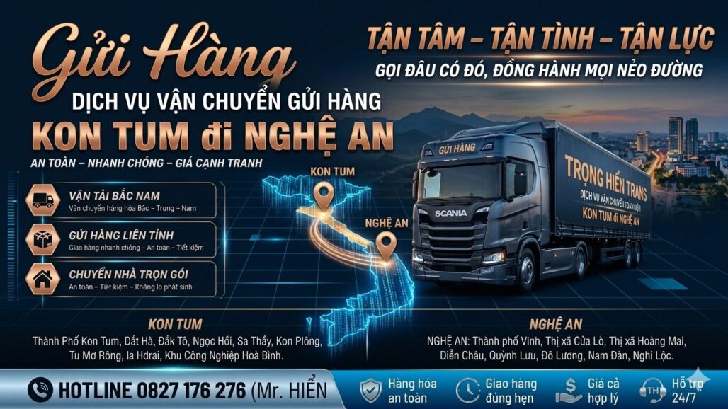 vận chuyển hàng Kon Tum đi Nghệ An